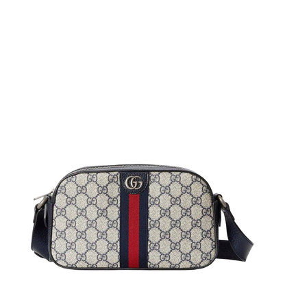 Ophidia Small Canvas Crossbody Bag - Gray