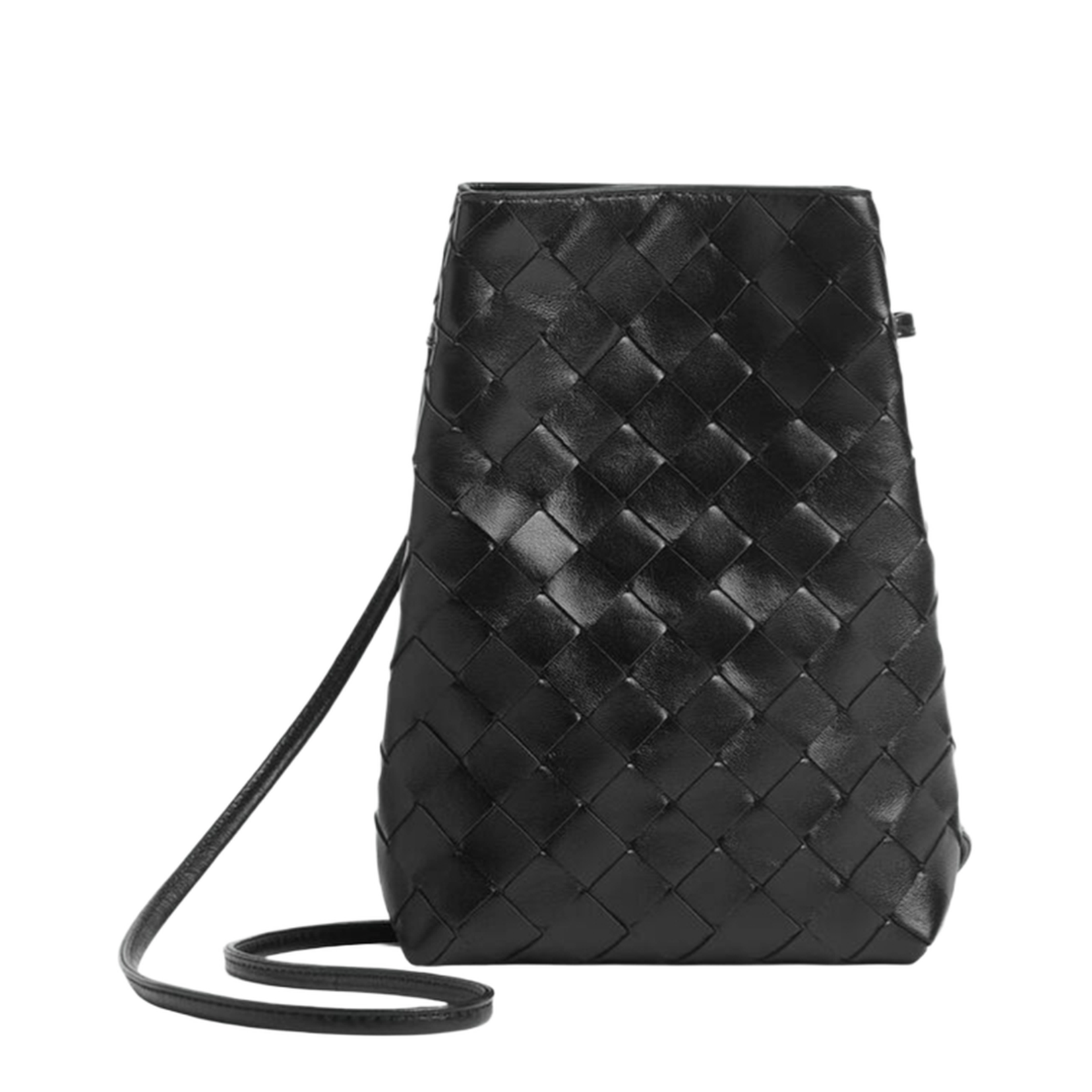 Andiamo Leather Bucket Bags - Black