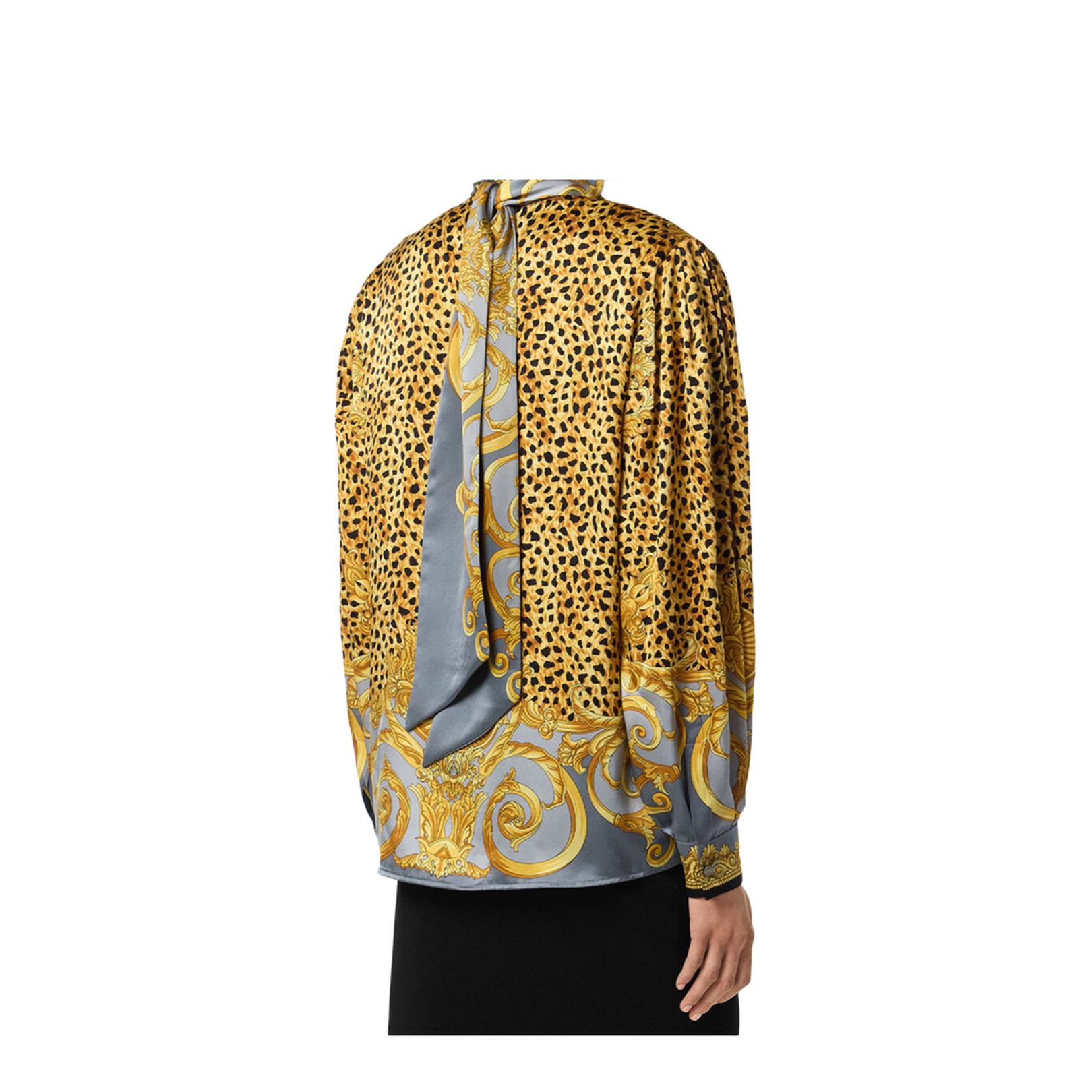 Cheetah Foulard Lavallière Silk Shirt