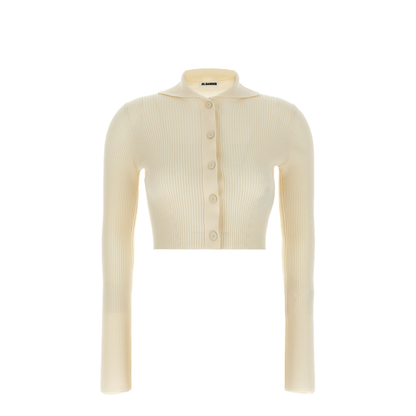 Cream Wool Blend Cardigan