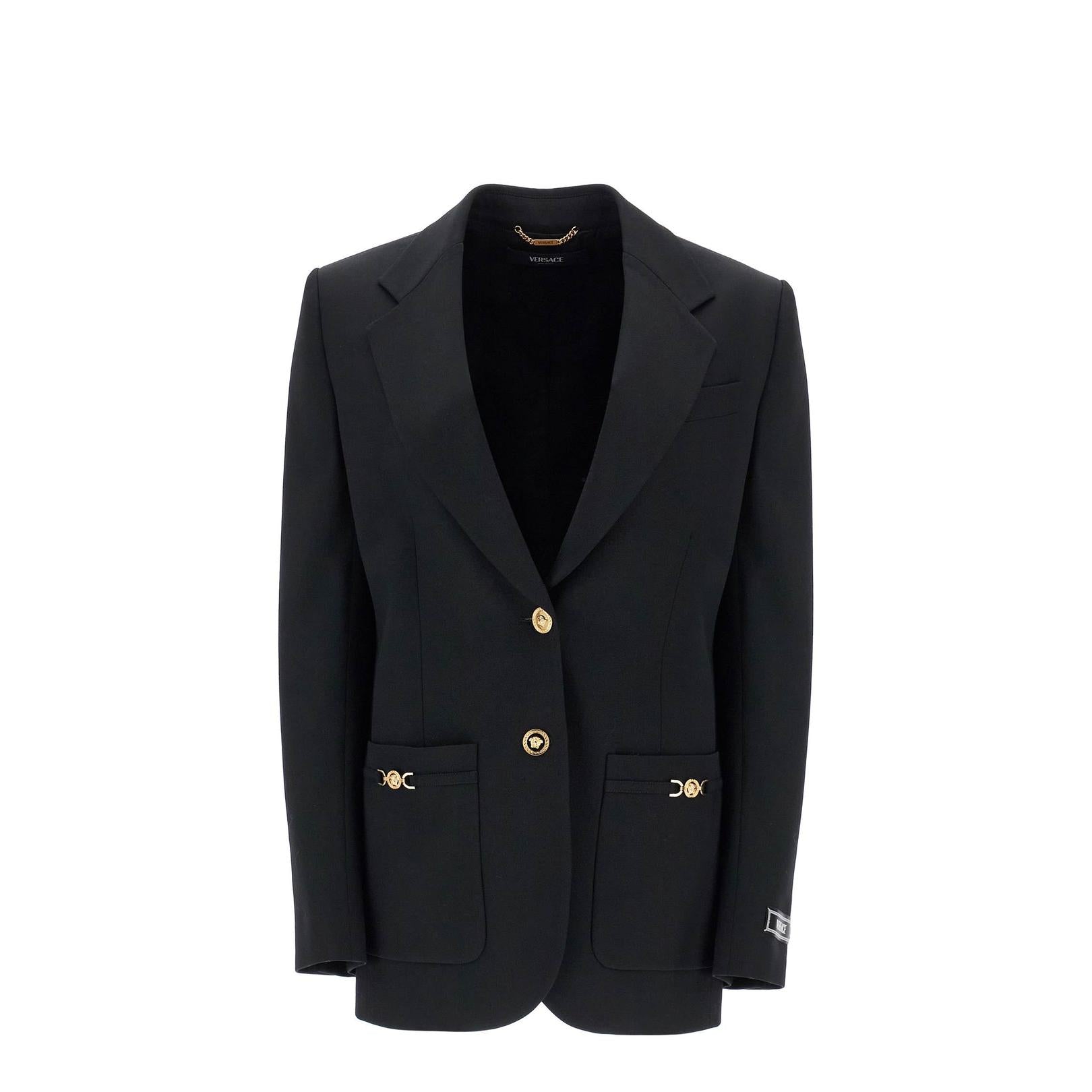 Versace single-breasted wool stretch blazer