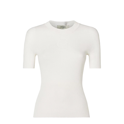 MAYFEYR - Fendi - White Jumper With The 1925 Stamp Motif - FZXF22AYBXF08QQ