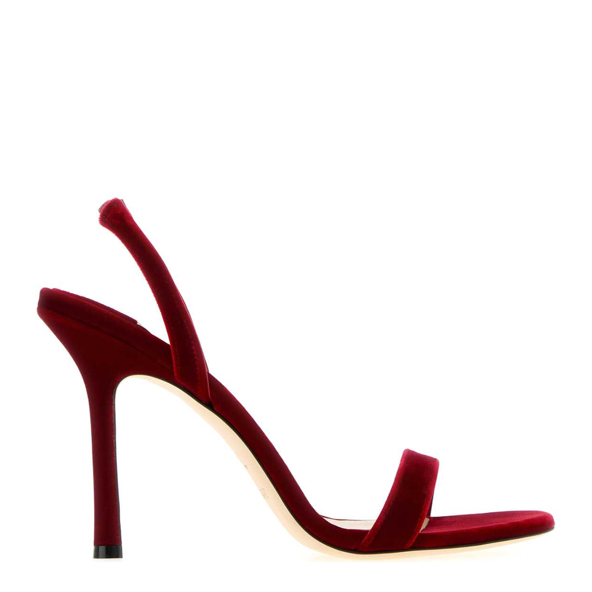 MAYFEYR - Jimmy Choo - Jenn 100 Ruby Red Sandals - JENN100VELRUBYRED