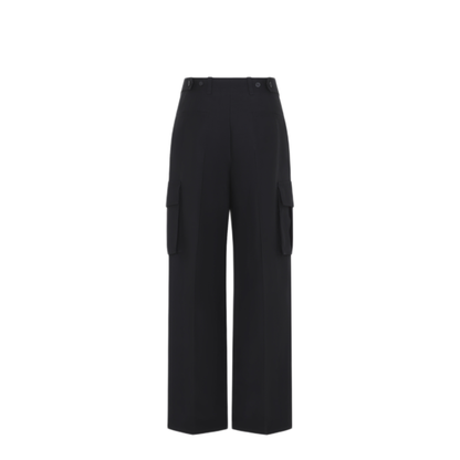 MAYFEYR - CARVEN - Cargo Trousers In Black Wool Silk - 6262K21024N999