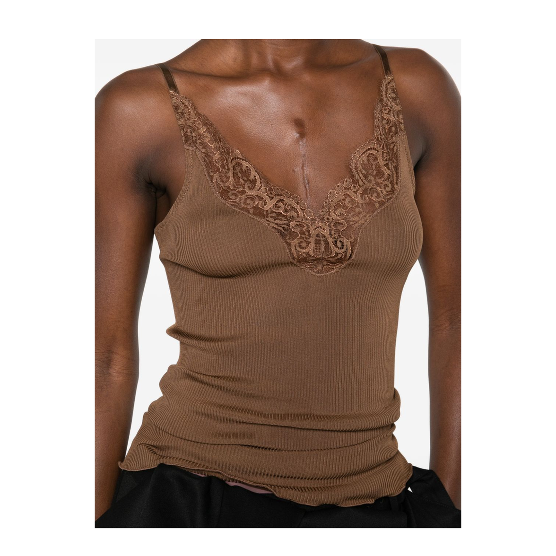 MAYFEYR - Saint Laurent - Lace Silk Top - 796843Y37SM2574