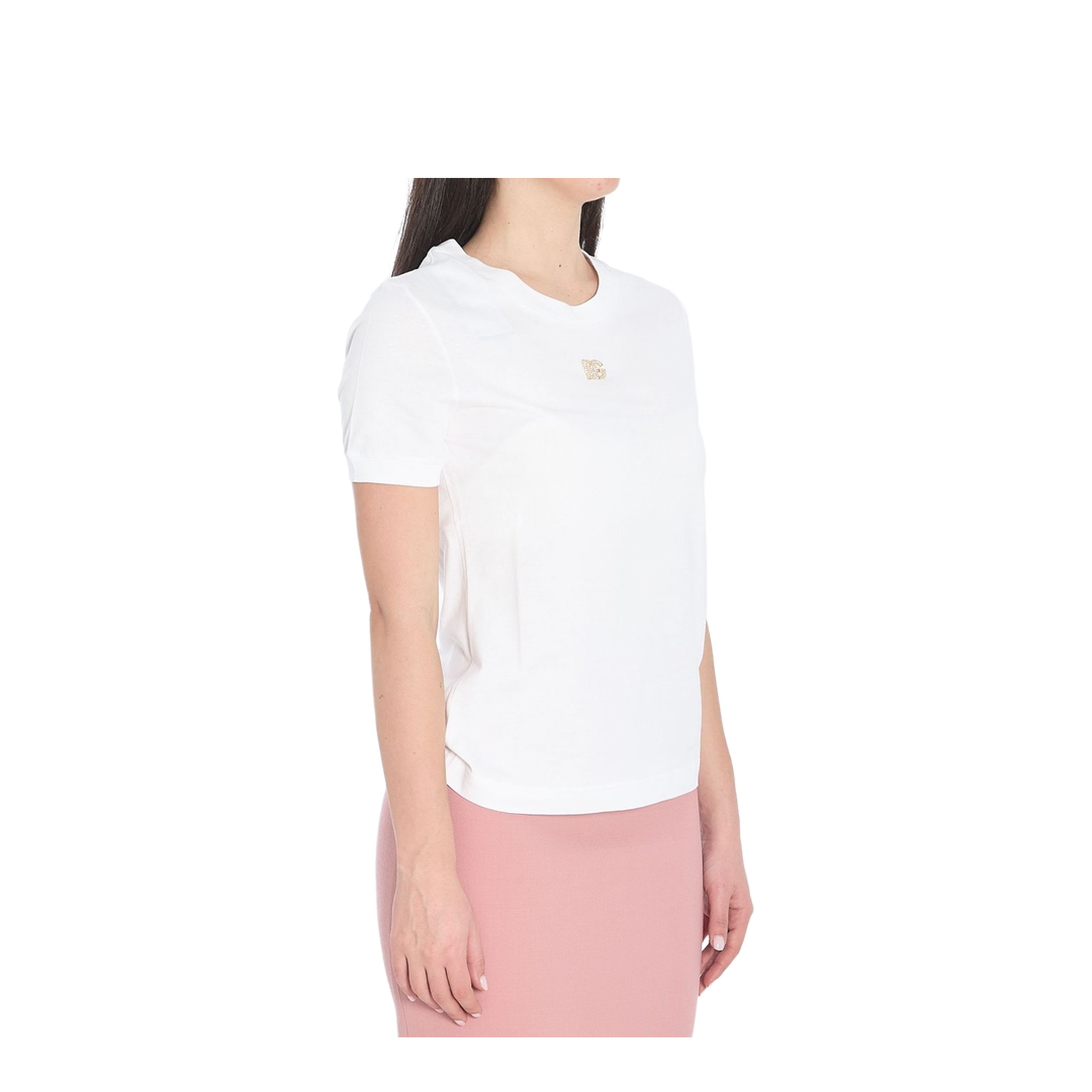 Jersey T-shirt with metal pin logo