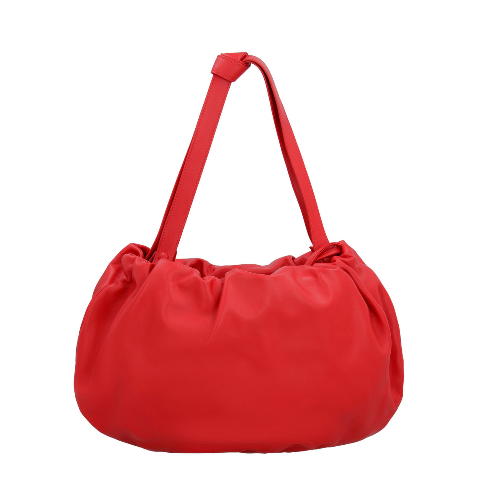 Red Nappa Leather Medium Bulb Handbag