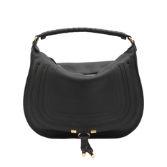 Marcie Calfskin Shoulder Bag - Black