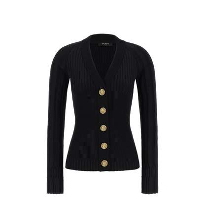 Button Cardigan Black