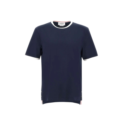 MAYFEYR - Thom Browne - Ss Ringer Tee In Medium Weight Jersey - MJS083A00042415