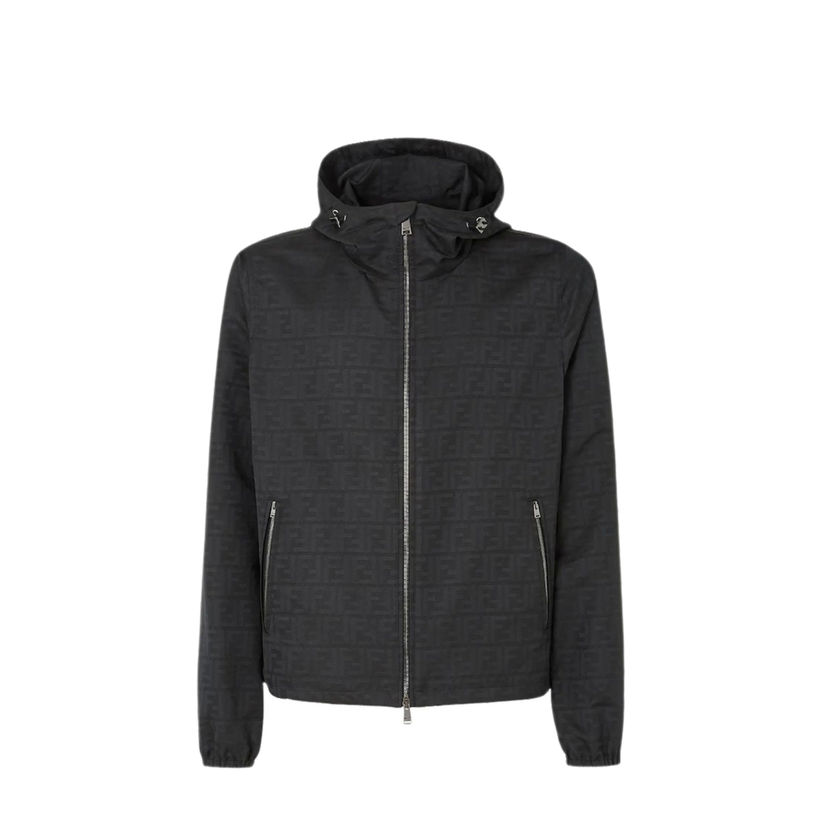 Black Polyester Windbreaker
