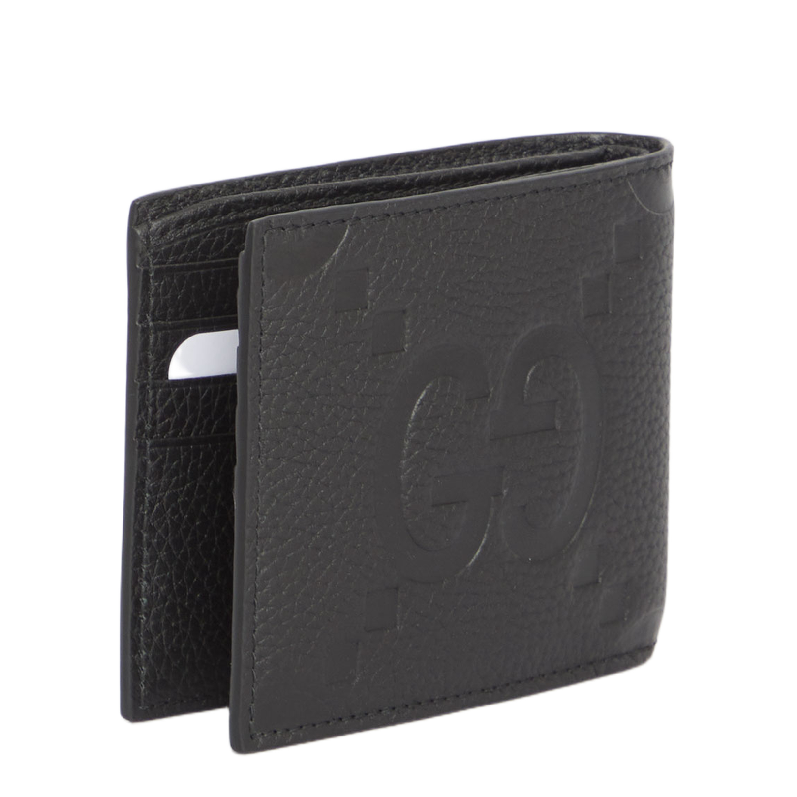Jumbo Wallet in Black Textured Leather