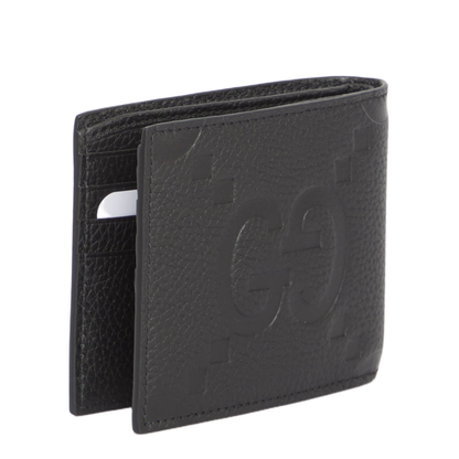 Jumbo Wallet in Black Textured Leather