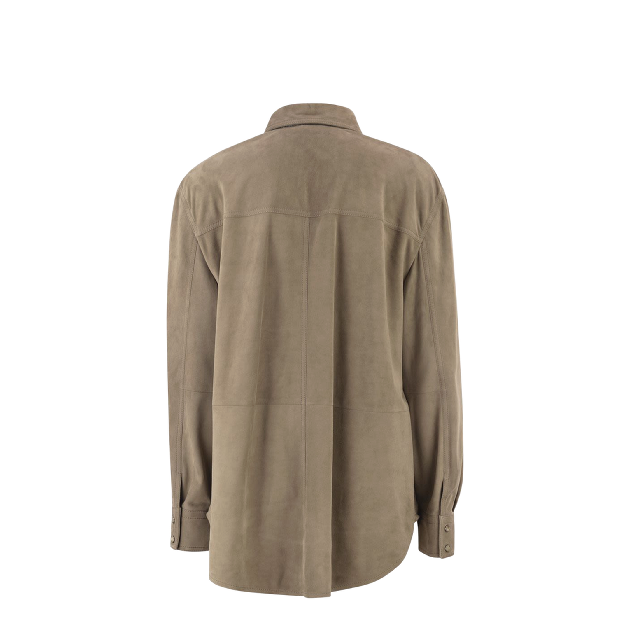 Suede Overshirt with Patch Pockets