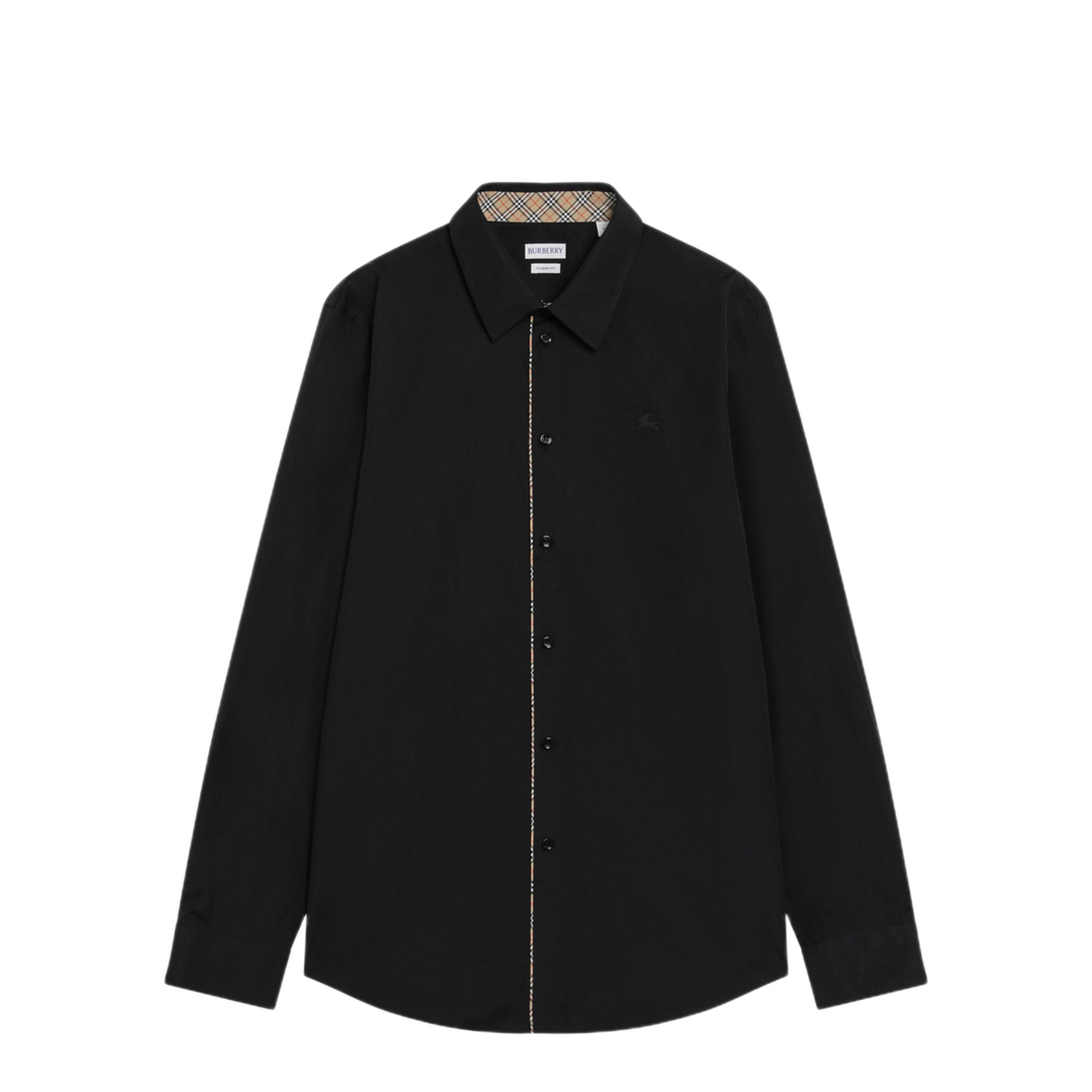 Burberry Classic-fit cotton poplin shirt with Check trim – MAYFEYR
