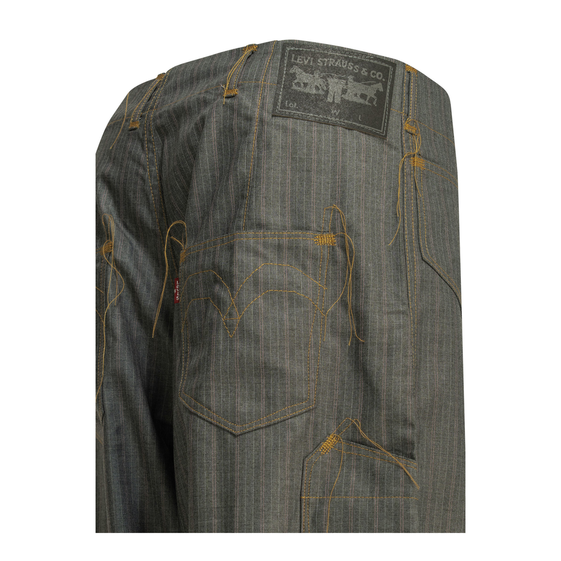 MAYFEYR -  - Casual Pinstripe Pants - WQP205S261GRYPNKWHT