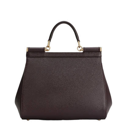Sicily Large Calfskin Handbag - Bordeaux