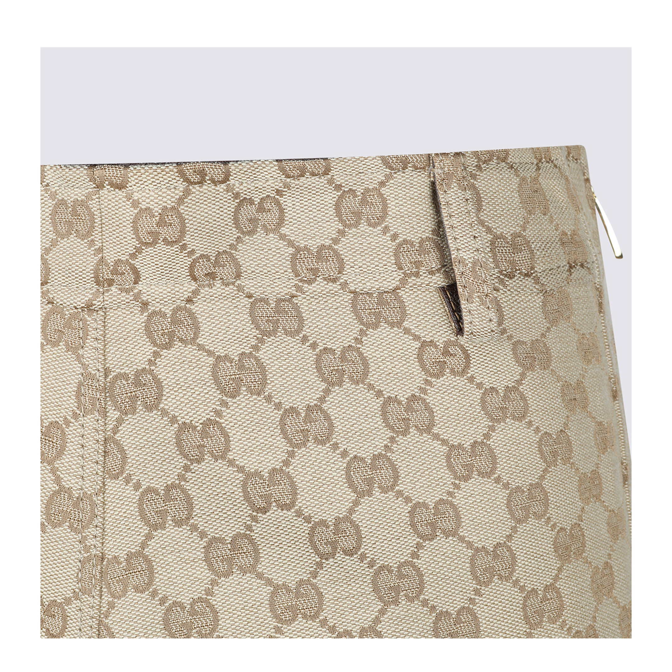 Cotton Canvas Fabric Skirt in Sand