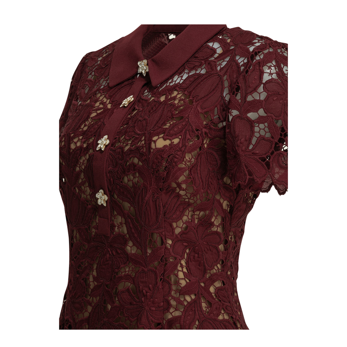MAYFEYR - Self Portrait - Short Lace Dress - PF26111SABUBURGUNDY