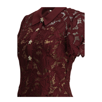 MAYFEYR - Self Portrait - Short Lace Dress - PF26111SABUBURGUNDY