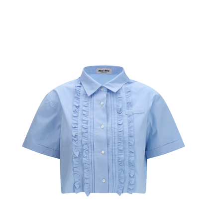 MAYFEYR - Miu Miu - Poplin Shirt With Ruffle Details - MK2045SOOO10RGF0013