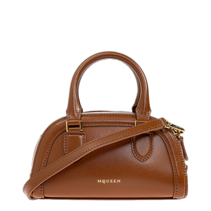 Birdee Boston Mini Calf Leather Bag - Dark Tan