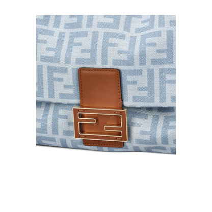Mamma Baguette Medium Calfskin Shoulder Bag - Light Blue
