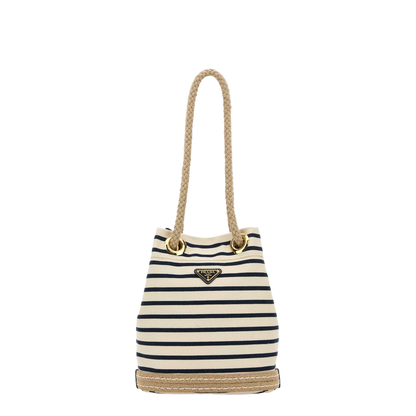 Embroidered Canvas Bucket Bag
