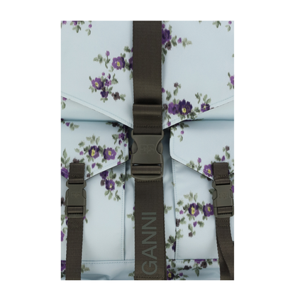 MAYFEYR - Ganni - Re-Tech Nylon Backpack With Floral Pattern - B2010027