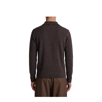 MAYFEYR - Lemaire - Ecorce Mouliné Wool Long-Sleeve Polo - TS0031LK1072BR528