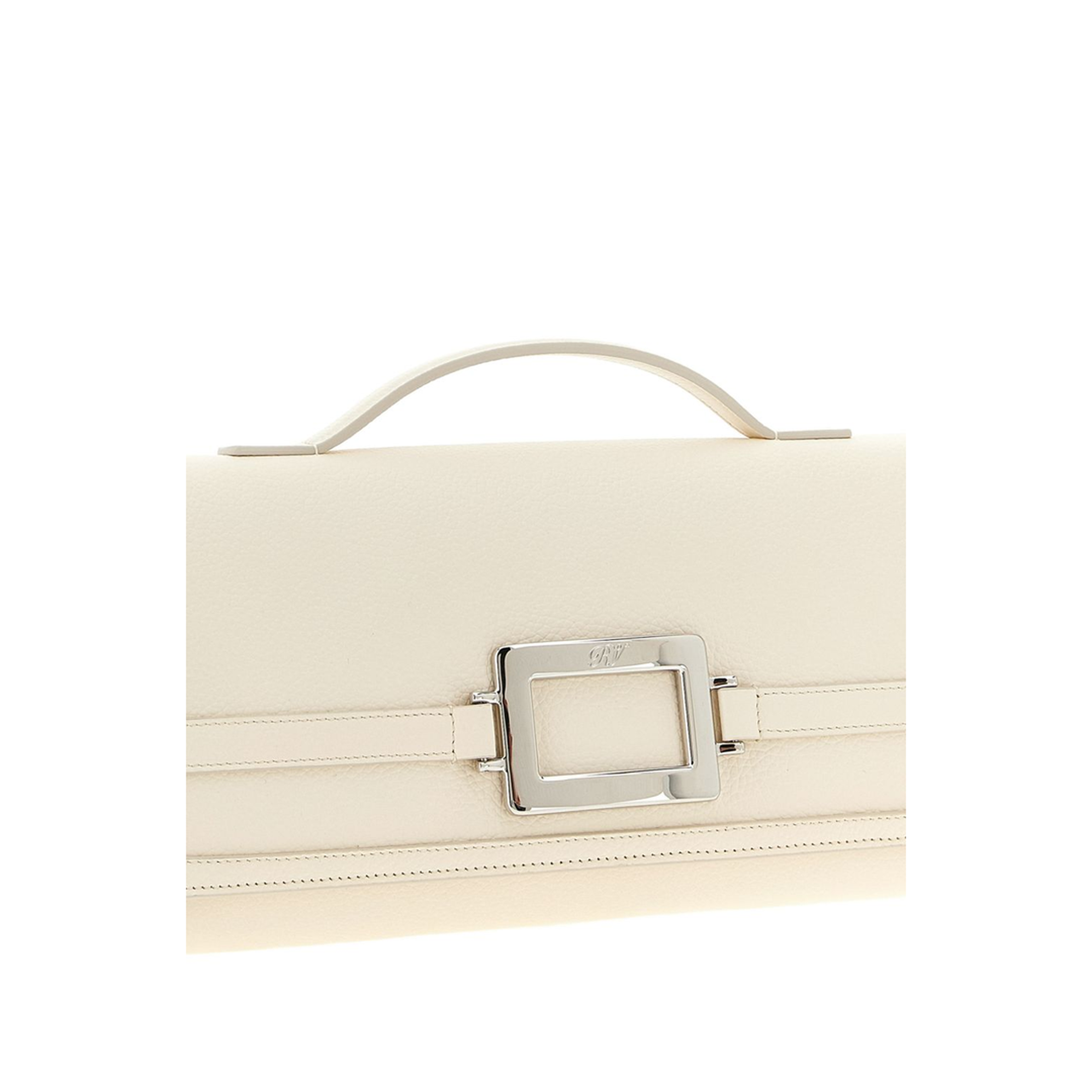 Belle Vivier Clutch - Ivory/White
