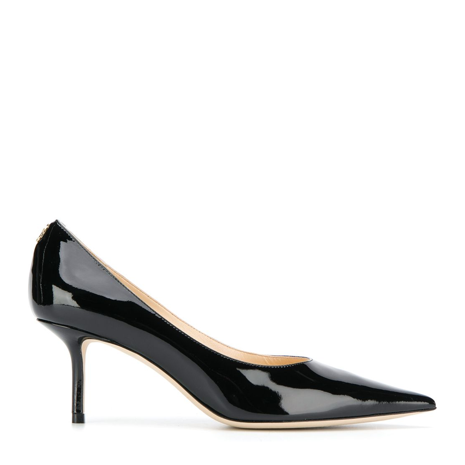 Black Suede Pointed Pumps with Emblem