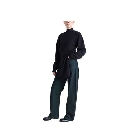 Cotton High-Waisted Trousers