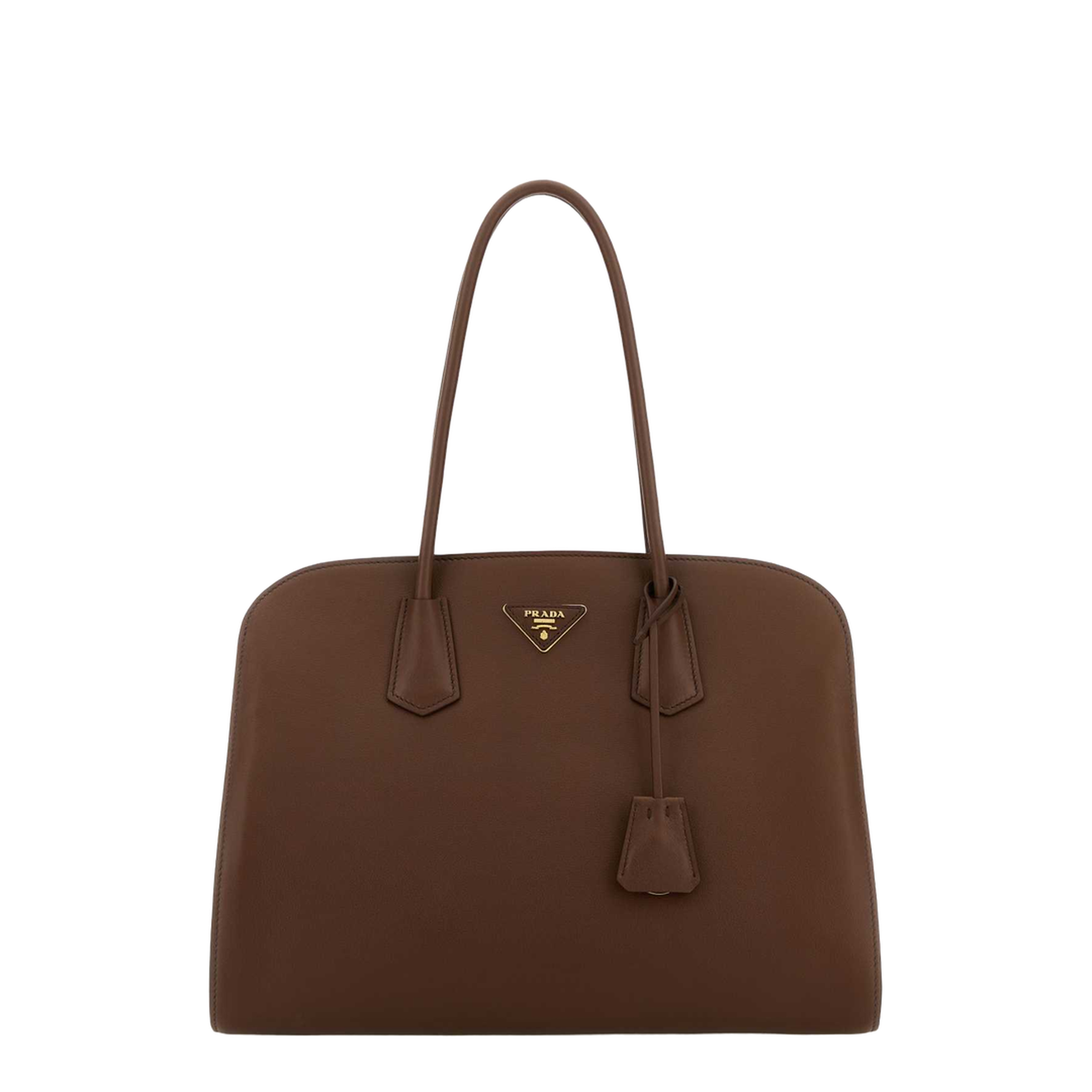 PRADA レザー トートバッグ ダークブラウン Prada Chocolate Leather Shopping Bag – MAYFEYR