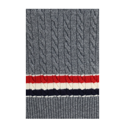 MAYFEYR - Thom Browne - Cable Knit Cricket V Neck Vest - MKV098AY1026