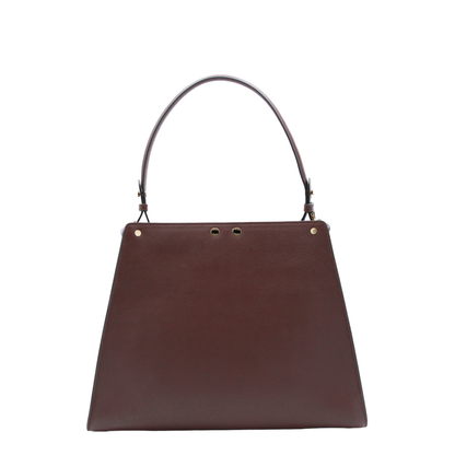 Way Medium Calfskin Top Handle Bag - Dark Brown