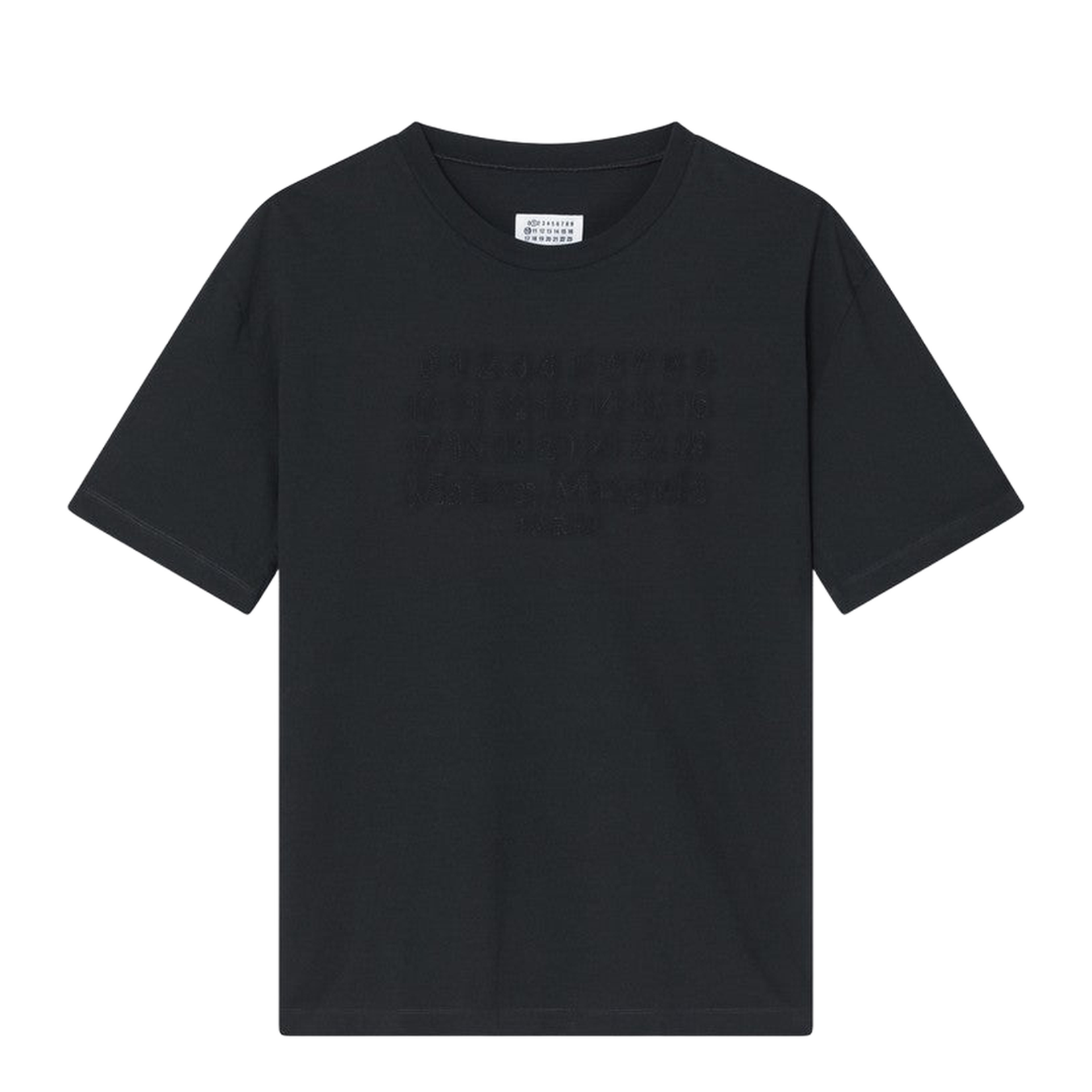 Washed Black T-Shirt with Embroidered Logo