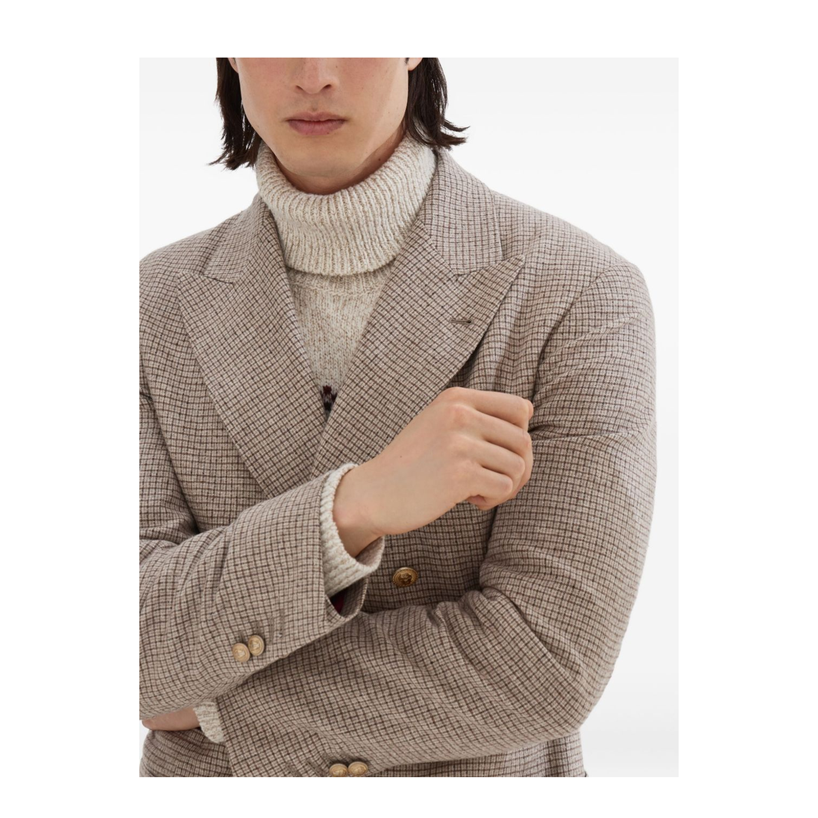 Wool and Silk Double-Breasted Jacket
