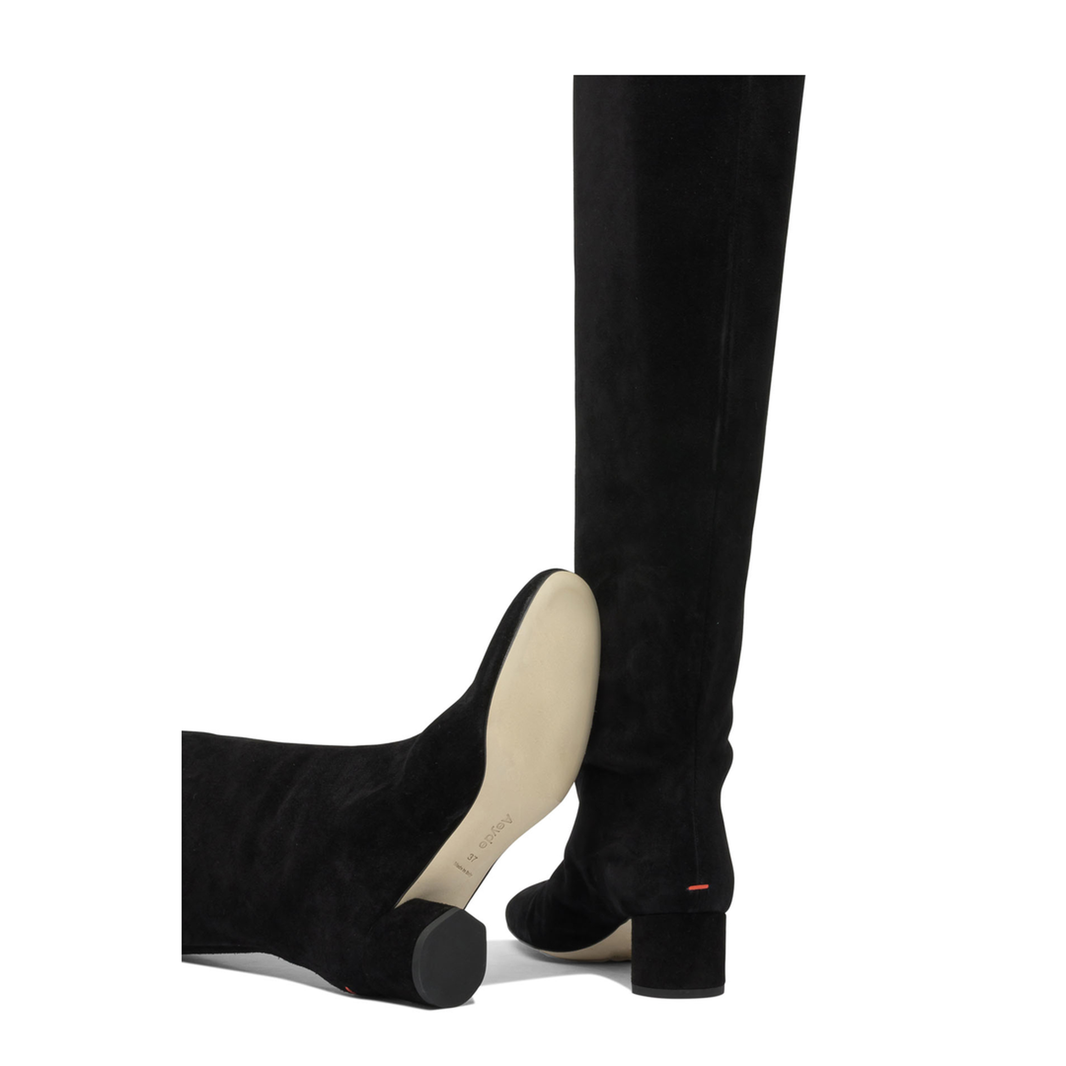 MAYFEYR - Aeyde - Willa 55 Mm Knee High Boots - WILLACOWSUEDELEATHERBLACK