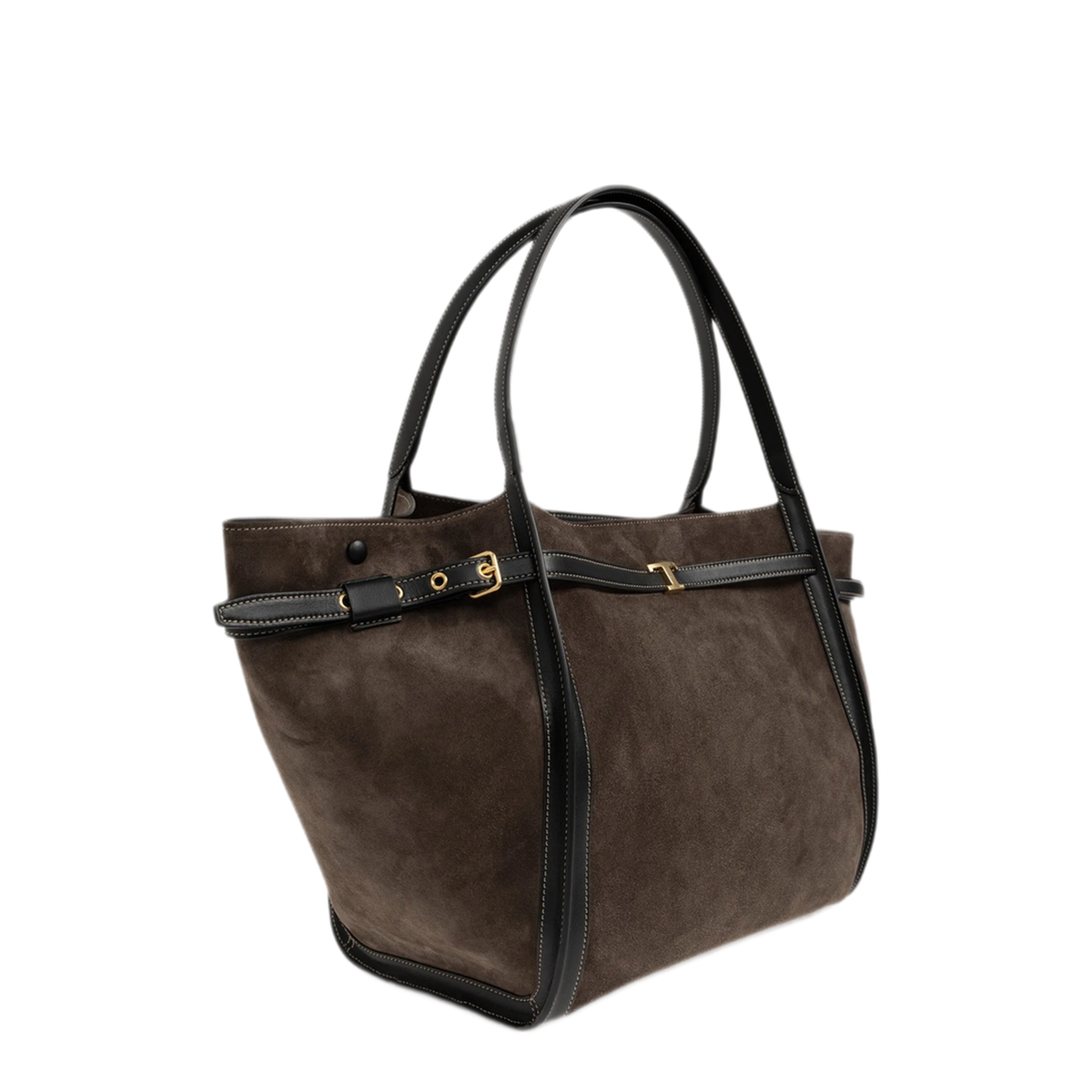 T Timeless Medium Leather Tote Bag - Brown