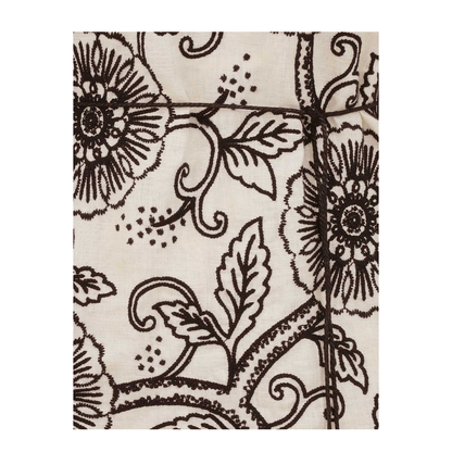 Floral Linen Dress with V-Neck
