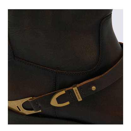Charlie Dark Brown Leather Boots