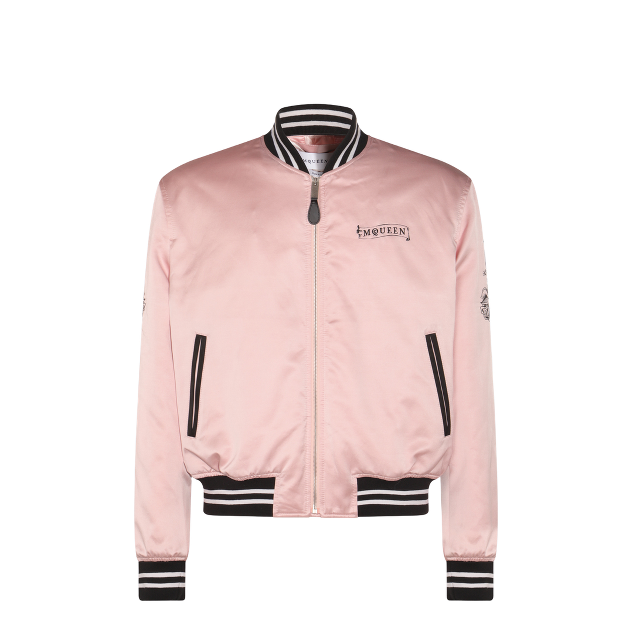 Pink And Black Cotton Casual Jacket
