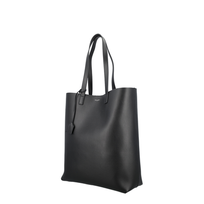 Bold Leather Structured Tote - Black