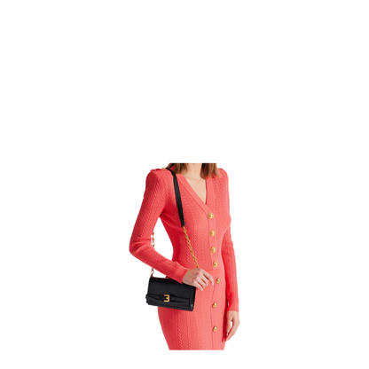 Crinkled Leather Wallet with Shuffle Chain