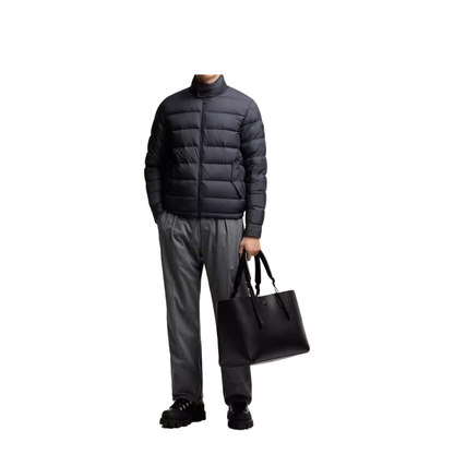 Navy Blue Phrier Short Down Jacket
