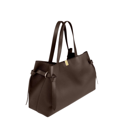 MAYFEYR - Yuzefi - Tote Bag Gyoza In Leather - GYOZATOTEPEBBLEGRAINLEATHERESPRESSO