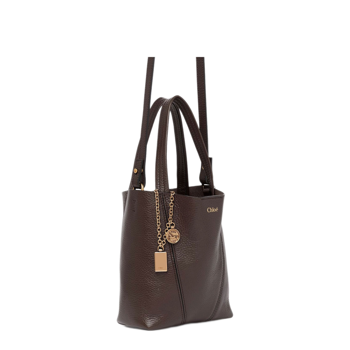 Spin Small Grained Cowhide Tote - Kohl Brown
