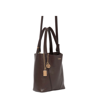 Spin Small Grained Cowhide Tote - Kohl Brown