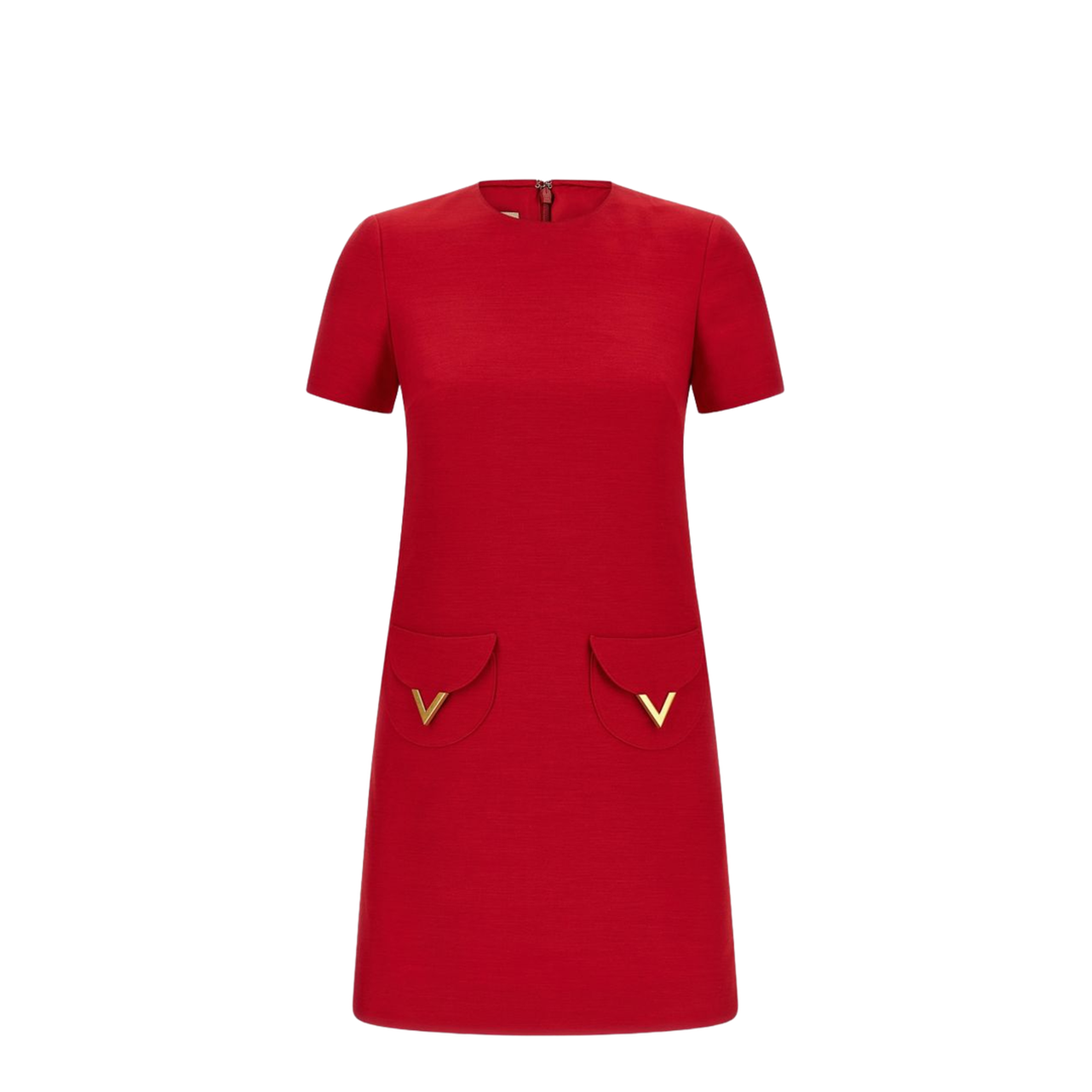 VLogo Wool and Silk Mini Dress - Red
